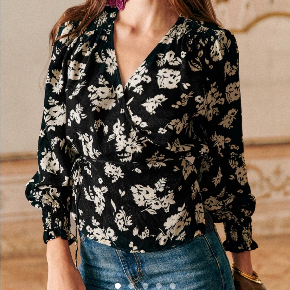 sezane Dafné Black blouse -